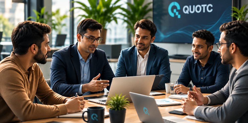 Team meeting at the QUOTC office